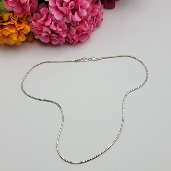 Arguron Sterling Silver 925 Twisted Omega Chain Necklace 18